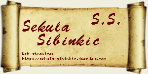 Sekula Sibinkić vizit kartica
